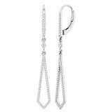 0.50 Carat (ctw) 10K White Gold Round White Diamond Ladies Kite Shape Dangling Drop Earrings 1/2 CT