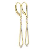 0.50 Carat (ctw) 10K Yellow Gold Round White Diamond Ladies Kite Shape Dangling Drop Earrings 1/2 CT