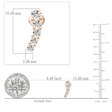 0.50 Carat (ctw) 10K Rose Gold Round White Diamond Ladies Curved Bar Ear Climber Earrings 1/2 CT