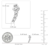 0.50 Carat (ctw) 10K White Gold Round White Diamond Ladies Curved Bar Ear Climber Earrings 1/2 CT