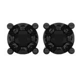 0.20 Carat (ctw) Sterling Silver Round Black Diamond Ladies Solitaire Stud Earrings
