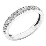 0.35 Carat (ctw) 10K White Gold Round Diamond Ladies Anniversary Wedding Stackable Band 1/3 CT