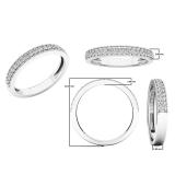 0.35 Carat (ctw) 10K White Gold Round Diamond Ladies Anniversary Wedding Stackable Band 1/3 CT