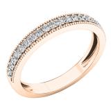 0.35 Carat (ctw) 14K Rose Gold Round Diamond Ladies Anniversary Wedding Stackable Band 1/3 CT