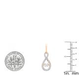0.60 Carat (ctw) 18K Rose Gold Round Dancing Diamond Ladies Infinity Loop Drop Earrings