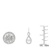 0.60 Carat (ctw) 18K White Gold Round Dancing Diamond Ladies Infinity Loop Drop Earrings