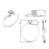 0.05 Carat (ctw) Sterling Silver Round White Diamond Bridal Engagement Ring
