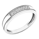 0.15 Carat (ctw) 10K White Gold Round White Diamond Men's Wedding Stackable Band
