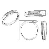 0.15 Carat (ctw) 10K White Gold Round White Diamond Men's Wedding Stackable Band