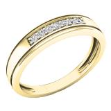 0.15 Carat (ctw) 10K Yellow Gold Round White Diamond Men's Wedding Stackable Band