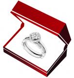 0.65 Carat (ctw) 10K White Gold Round White Diamond Ladies Bridal Halo Engagement Ring Set