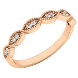 0.05 Carat (ctw) 14K Rose Gold Round White Diamond Ladies Vintage Wedding Stackable Band