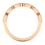 0.05 Carat (ctw) 14K Rose Gold Round White Diamond Ladies Vintage Wedding Stackable Band