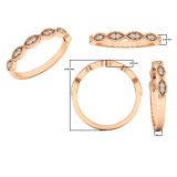 0.05 Carat (ctw) 14K Rose Gold Round White Diamond Ladies Vintage Wedding Stackable Band