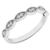 0.05 Carat (ctw) 14K White Gold Round White Diamond Ladies Vintage Wedding Stackable Band