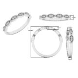 0.05 Carat (ctw) 14K White Gold Round White Diamond Ladies Vintage Wedding Stackable Band