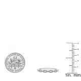 0.05 Carat (ctw) 14K White Gold Round White Diamond Ladies Vintage Wedding Stackable Band