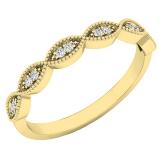 0.05 Carat (ctw) 14K Yellow Gold Round White Diamond Ladies Vintage Wedding Stackable Band