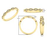 0.05 Carat (ctw) 14K Yellow Gold Round White Diamond Ladies Vintage Wedding Stackable Band