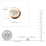 0.15 Carat (ctw) 10K Rose Gold Round White Diamond Bezel Stud Earrings