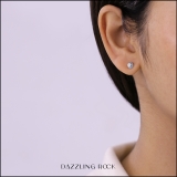 0.15 Carat (ctw) 10K White Gold Round White Diamond Bezel Stud Earrings
