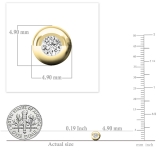 0.15 Carat (ctw) 14K Yellow Gold Round White Diamond Bezel Stud Earrings