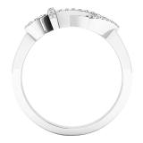 0.15 Carat (ctw) 14K White Gold Round White Diamond Ladies Vintage Heart Arrow Right Hand Ring