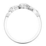 0.05 Carat (ctw) 10K White Gold Round White Diamond Ladies Double Dolphin Right Hand Ring