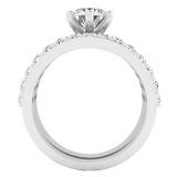 4.80 Carat (ctw) 10K White Gold Round White Cubic Zirconia Ladies Bridals Engagement Ring set