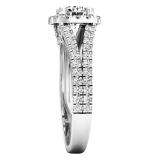 2.25 Carat (ctw) 18K White Gold Round White Cubic Zirconia Ladies Split Shank Halo Engagement Ring