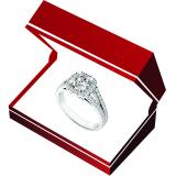 2.25 Carat (ctw) 18K White Gold Round White Cubic Zirconia Ladies Split Shank Halo Engagement Ring