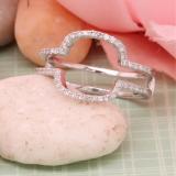 0.25 Carat (ctw) 14K White Gold Round Diamond Ladies Wedding Band Enhancer Guard Double Ring 1/4 CT