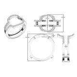 0.25 Carat (ctw) 14K White Gold Round Diamond Ladies Wedding Band Enhancer Guard Double Ring 1/4 CT
