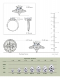 925 Sterling Silver 3 Stone Ring, 4.80 ctw Pear & Round Cubic Zirconia