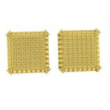 0.85 Carat (ctw) Yellow Gold Plated Sterling Silver Round Diamond Dice Mens Hip Hop Stud Earrings