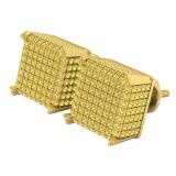 0.85 Carat (ctw) Yellow Gold Plated Sterling Silver Round Diamond Dice Mens Hip Hop Stud Earrings