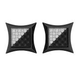 0.05 Carat (ctw) Sterling Silver Black & White Diamond Kite Mens Hip Hop Iced Stud Earrings