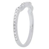 0.35 Carat (ctw) 14K White Gold Round Diamond Ladies Stackable Guard Contour Wedding Band 1/3 CT