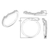 0.35 Carat (ctw) 14K White Gold Round Diamond Ladies Stackable Guard Contour Wedding Band 1/3 CT
