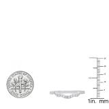 0.35 Carat (ctw) 14K White Gold Round Diamond Ladies Stackable Guard Contour Wedding Band 1/3 CT