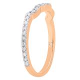 0.35 Carat (ctw) 18K Rose Gold Round Diamond Ladies Stackable Guard Contour Wedding Band 1/3 CT