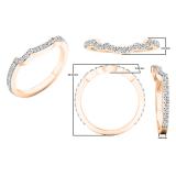 0.35 Carat (ctw) 18K Rose Gold Round Diamond Ladies Stackable Guard Contour Wedding Band 1/3 CT