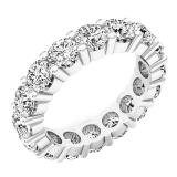 4.00 Carat (ctw) 14K White Gold Round White Diamond Ladies Eternity Wedding Stackable Band 4 CT