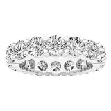 4.00 Carat (ctw) 14K White Gold Round White Diamond Ladies Eternity Wedding Stackable Band 4 CT