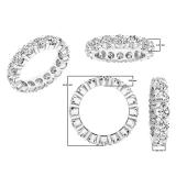 4.00 Carat (ctw) 14K White Gold Round White Diamond Ladies Eternity Wedding Stackable Band 4 CT