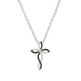 0.30 Carat (ctw) 10K Yellow Gold Round Black & White Diamond Ladies Twist Cross Pendant
