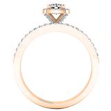 0.65 Carat (ctw) 10K Rose Gold Round White Diamond Bridal Engagement Ring Set