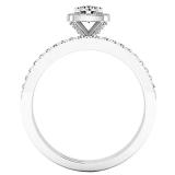 0.65 Carat (ctw) 10K White Gold Round White Diamond Bridal Engagement Ring Set