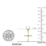0.06 Carat (ctw) 10K Yellow Gold Round White Diamond Ladies Cross Pendant (Silver Chain Included)