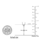 0.06 Carat (ctw) 10K White Gold Round White Diamond Ladies Cross Pendant (Gold Chain Included)